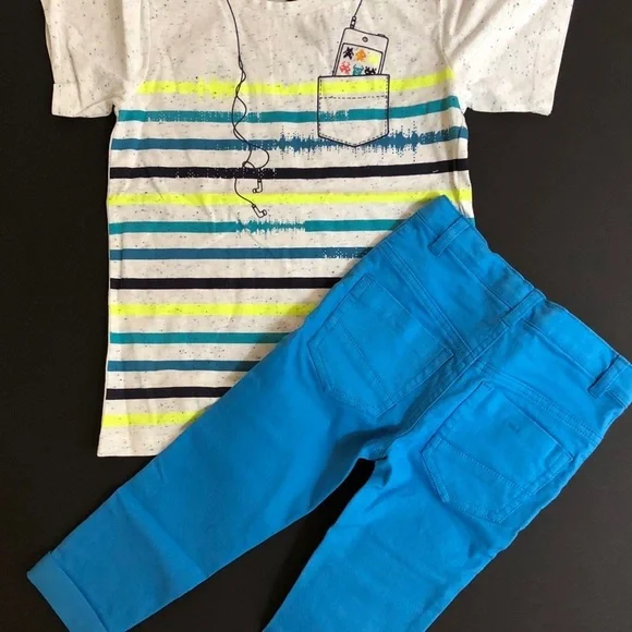 Petit Lem 5 pocket twill pants in light blue!! - Picture 6 of 8